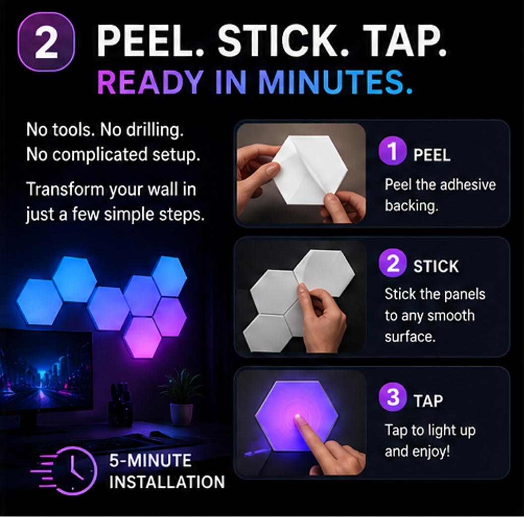HexGlow™ RGB Wall Panels